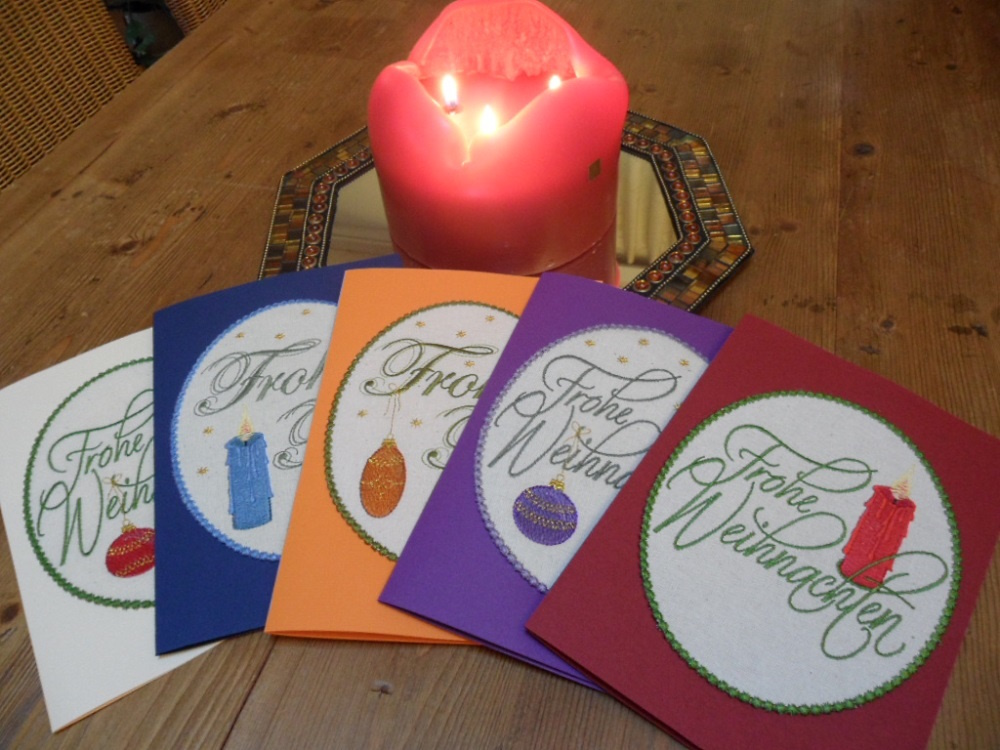Stickmuster / Maschinenstickmuster / Weihnachtsstickmuster / Weihnachtskarten